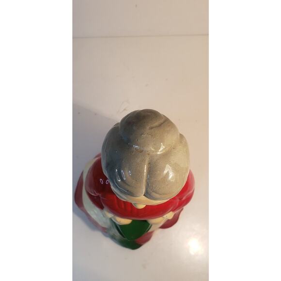 Vintage Ceramic Mrs. Claus Figurine Hand Painted Holding Stocking 10" Holiday - Picture 14 of 16